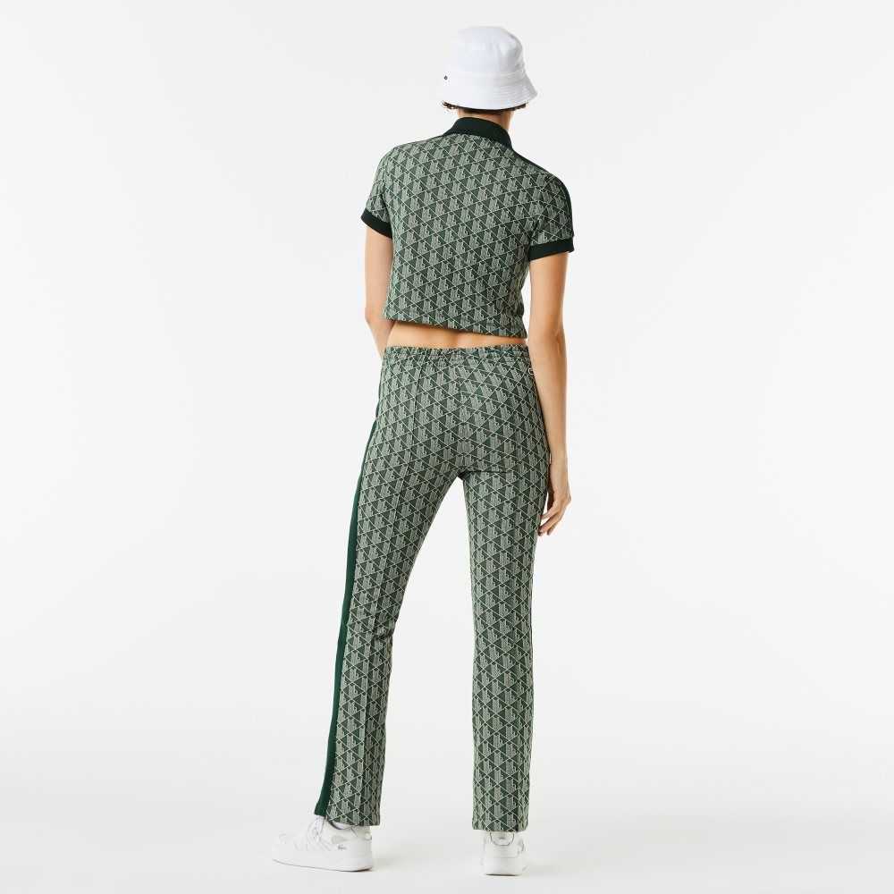 Lacoste Monogram Print Trackpants Green / Beige | MVE-479158