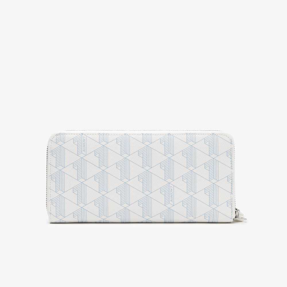 Lacoste Monogram Print Zip Wallet Mono Farine Panorama | PGC-714036