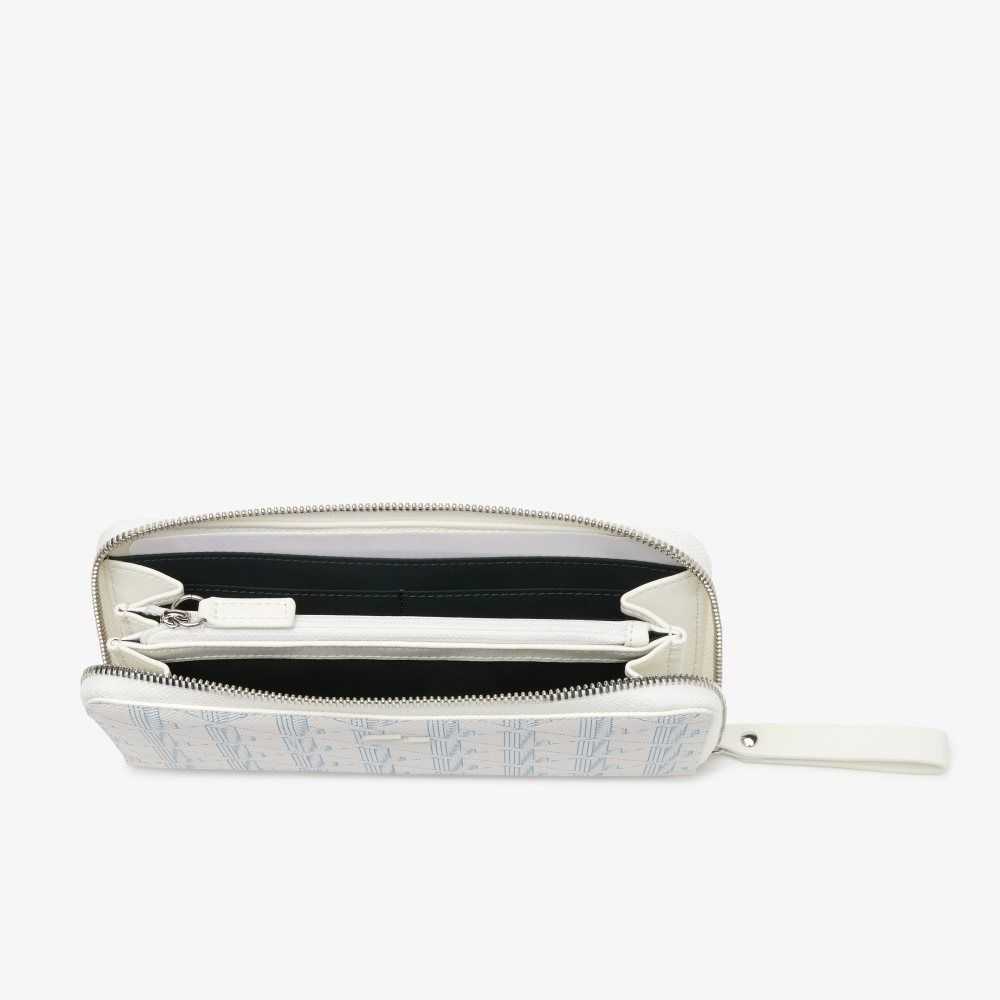 Lacoste Monogram Print Zip Wallet Mono Farine Panorama | PGC-714036