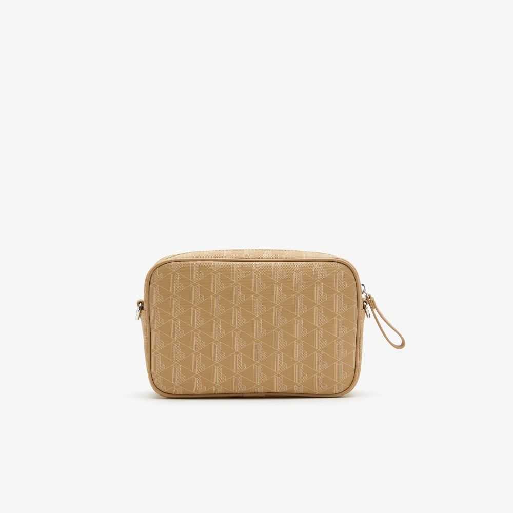 Lacoste Monogram Zip Crossover Bag Viennois Beige | YEA-052693