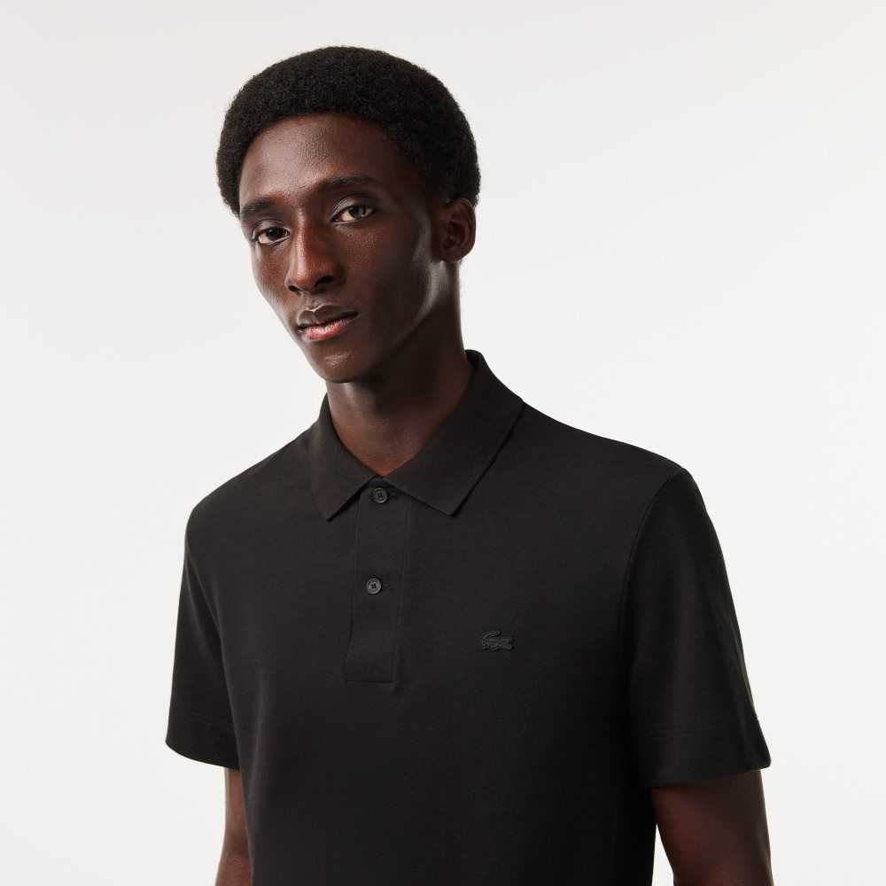 Lacoste Movement Ultra Light Pique Polo Black | YLC-932570