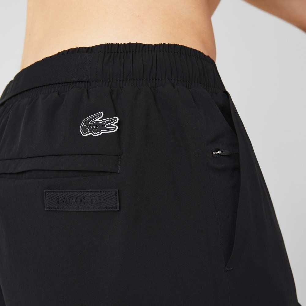 Lacoste Nautical Print Swim Shorts Black / White | DSF-395460