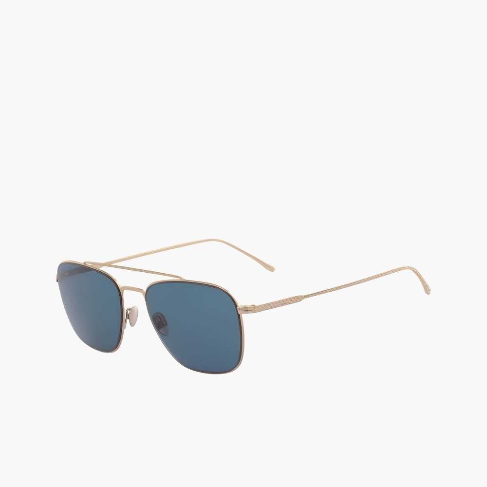 Lacoste Navigator Sunglasses Gold | AQR-250431