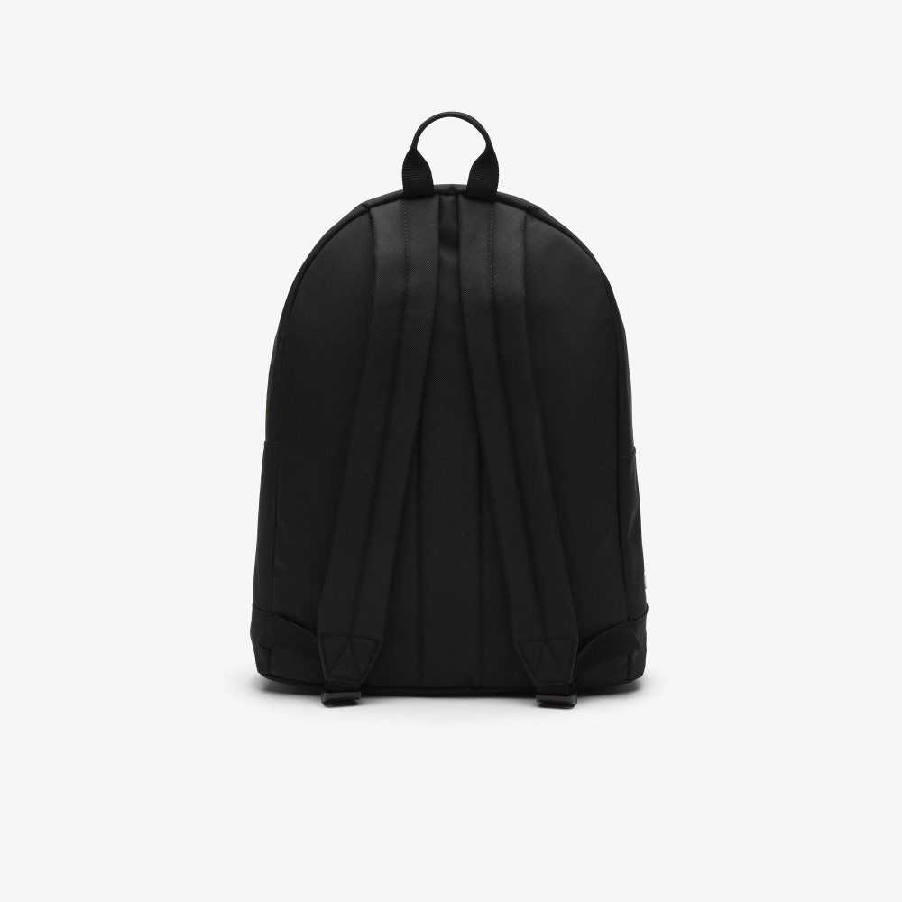 Lacoste Neocroc Backpack with Zipped Logo Straps Noir Blanc | UDW-371624