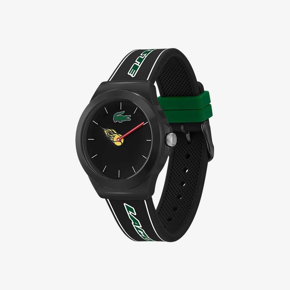 Lacoste Neocroc Black Silicone Strap Watch Black | LWS-168094