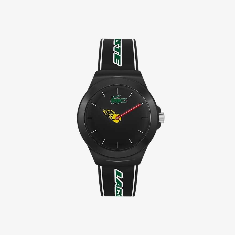 Lacoste Neocroc Black Silicone Strap Watch Black | LWS-168094