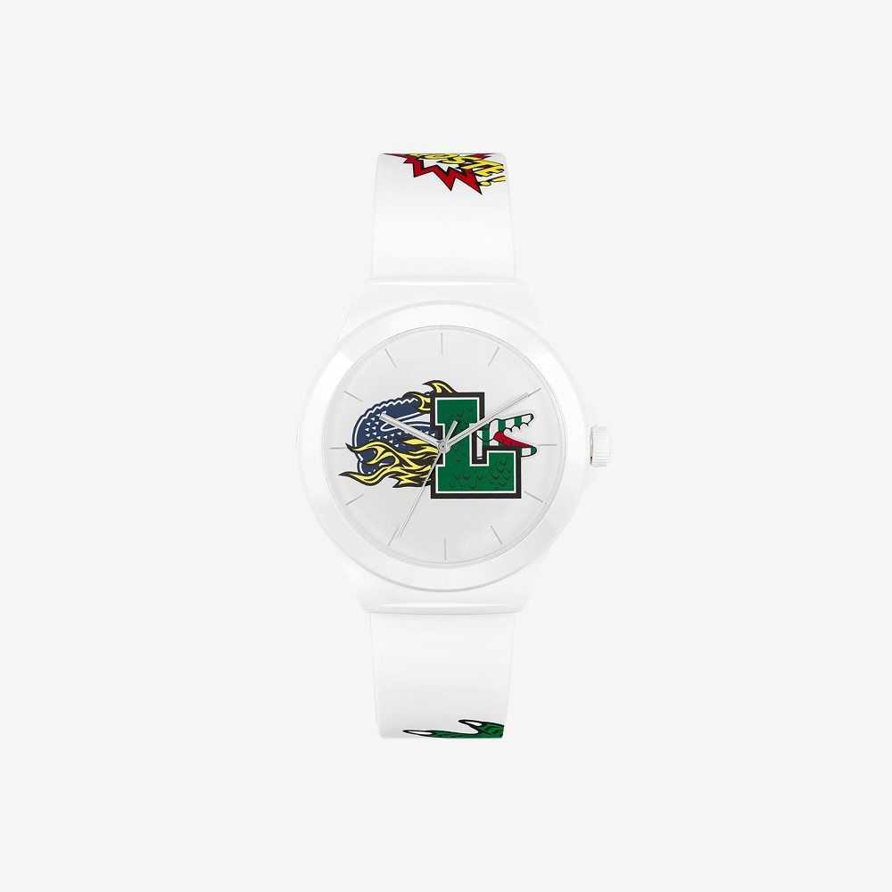 Lacoste Neocroc White Silicone Strap Watch White | FSK-652801