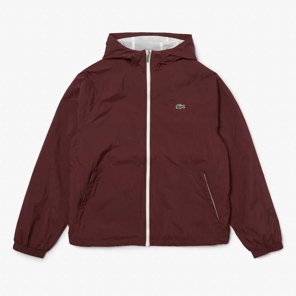 Lacoste New Classic Light Hooded Zippered Jacket Bordeaux | RZP-217685