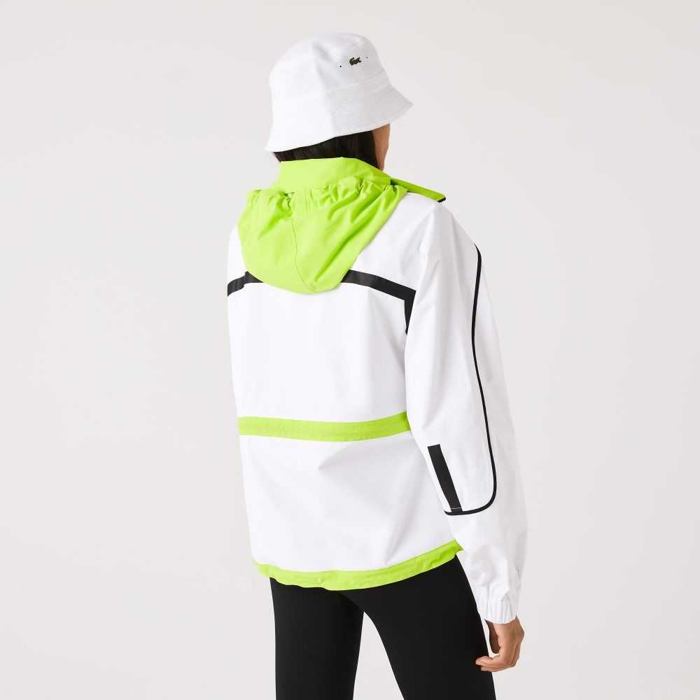 Lacoste Nylon Windbreaker White / Yellow | CBJ-098346