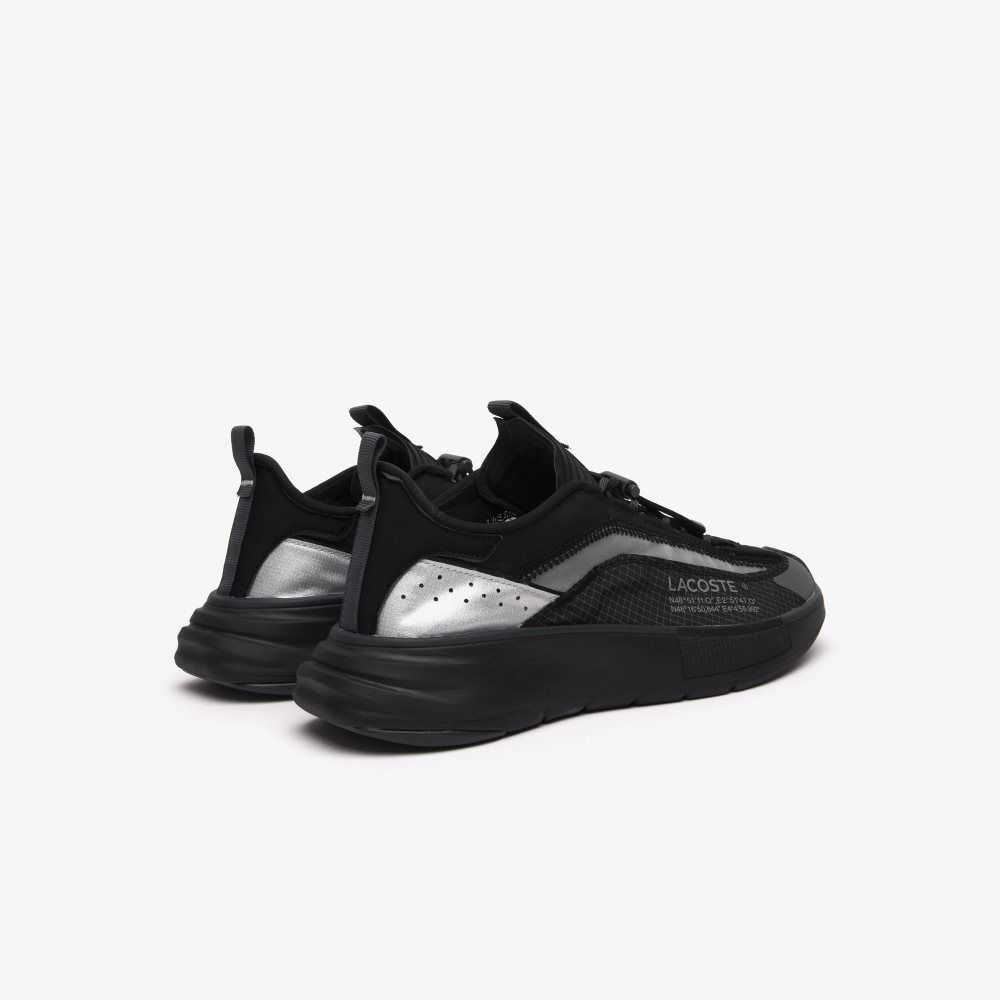 Lacoste Odyssa Lite Nylon and Mesh Sneakers Black / Grey | GEI-508134