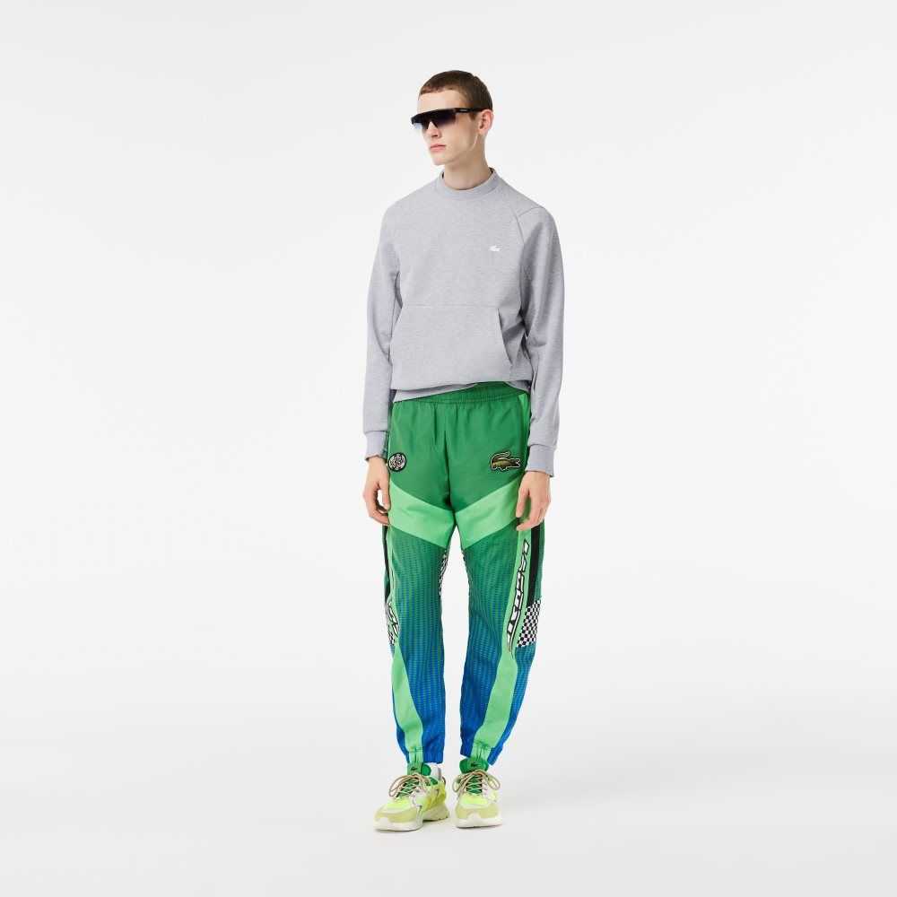 Lacoste Ombre Checkerboard Print Track Pants Green / Blue | AQH-932670