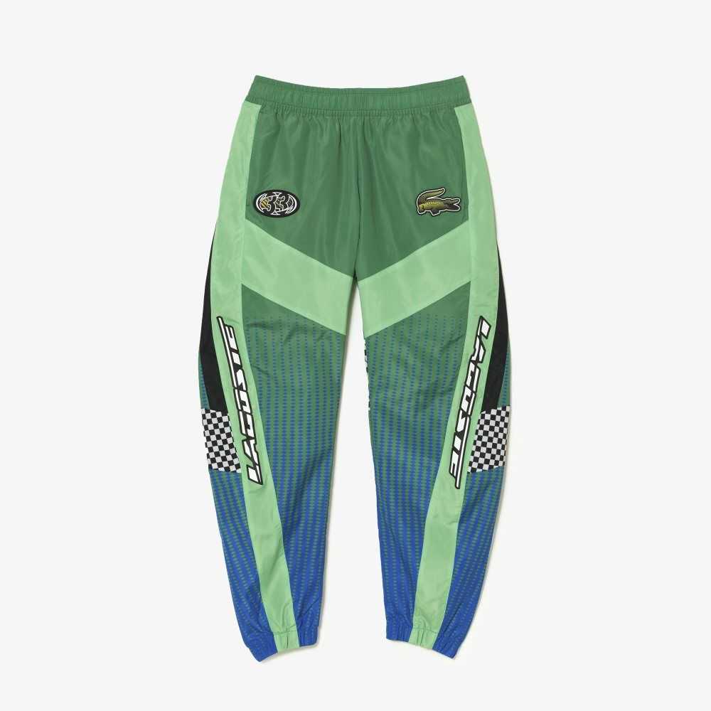 Lacoste Ombre Checkerboard Print Track Pants Green / Blue | AQH-932670