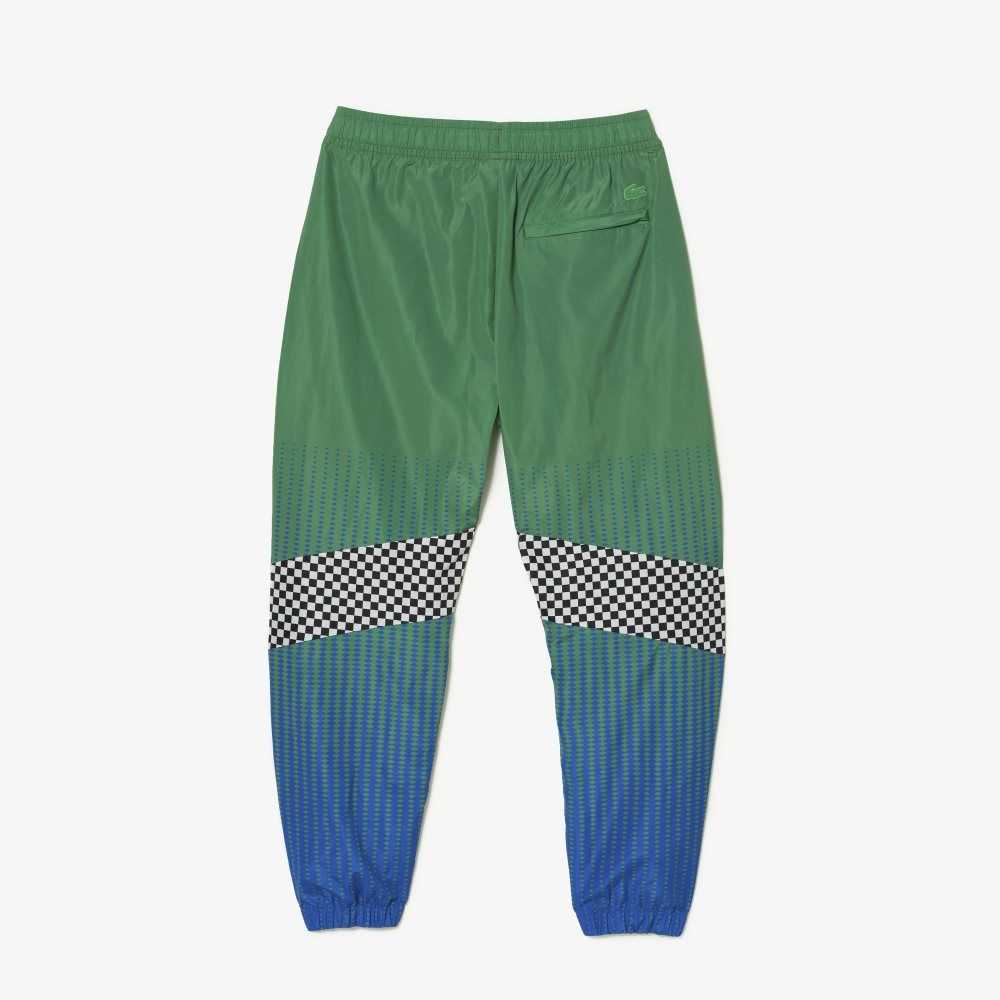 Lacoste Ombre Checkerboard Print Track Pants Green / Blue | AQH-932670