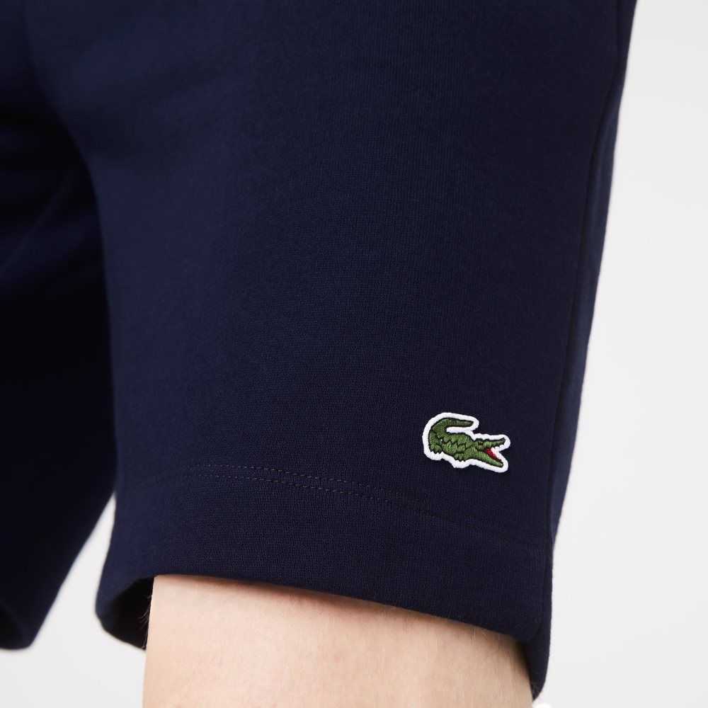 Lacoste Organic Brushed Cotton Fleece Shorts Navy Blue | GYB-172649