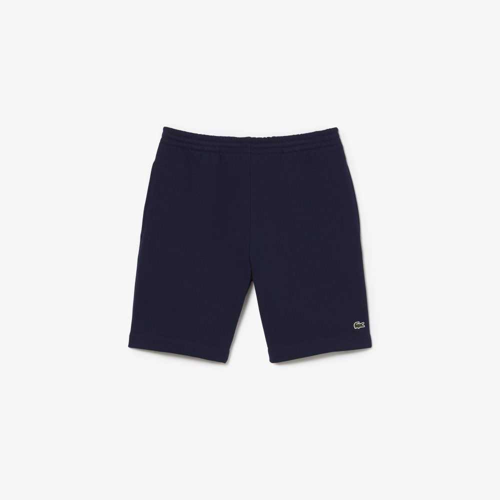 Lacoste Organic Brushed Cotton Fleece Shorts Navy Blue | GYB-172649