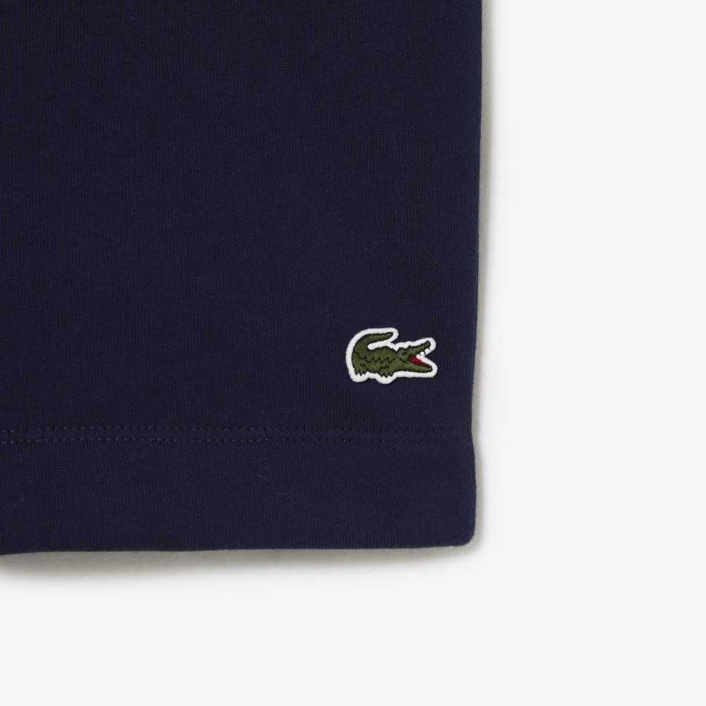 Lacoste Organic Brushed Cotton Fleece Shorts Navy Blue | GYB-172649