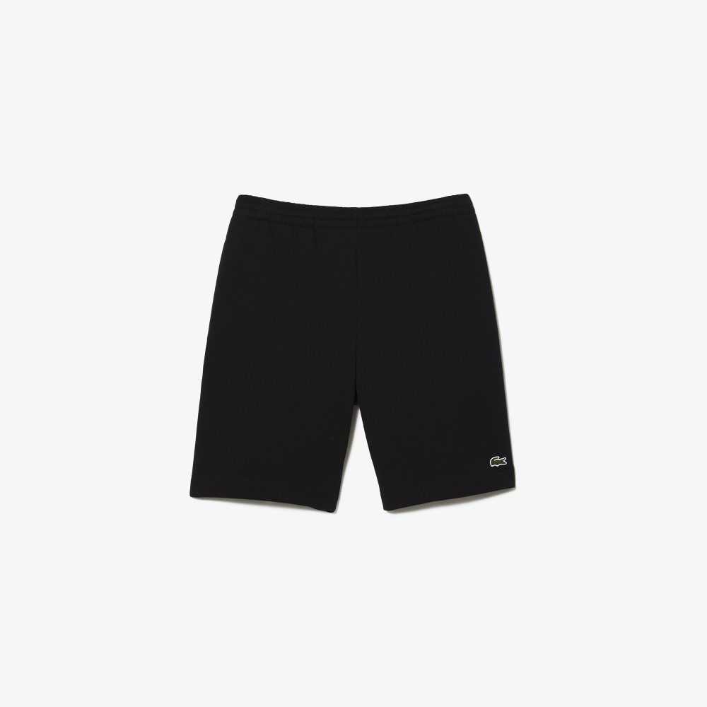 Lacoste Organic Brushed Cotton Fleece Shorts Black | HLG-384927