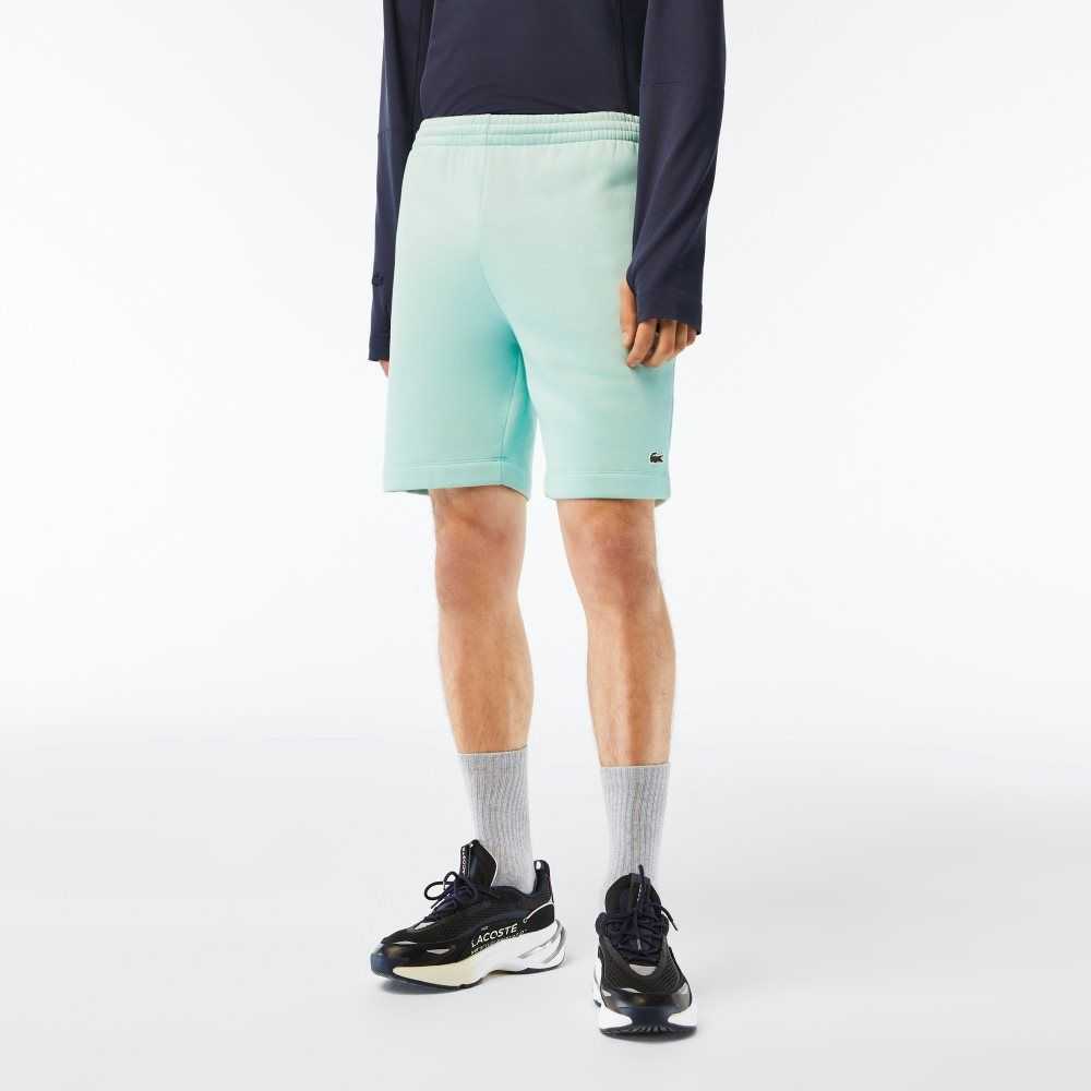 Lacoste Organic Brushed Cotton Fleece Shorts Mint | JGW-785964