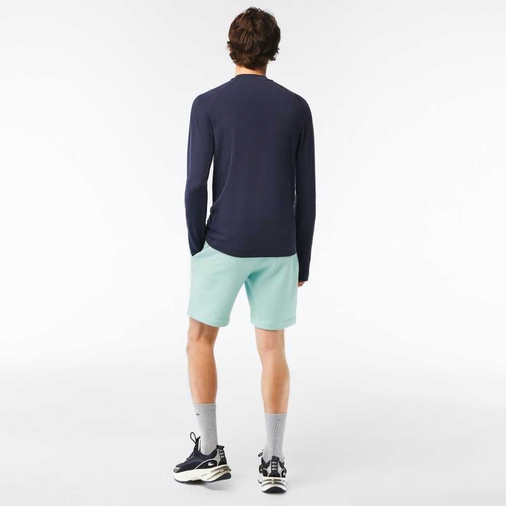 Lacoste Organic Brushed Cotton Fleece Shorts Mint | JGW-785964