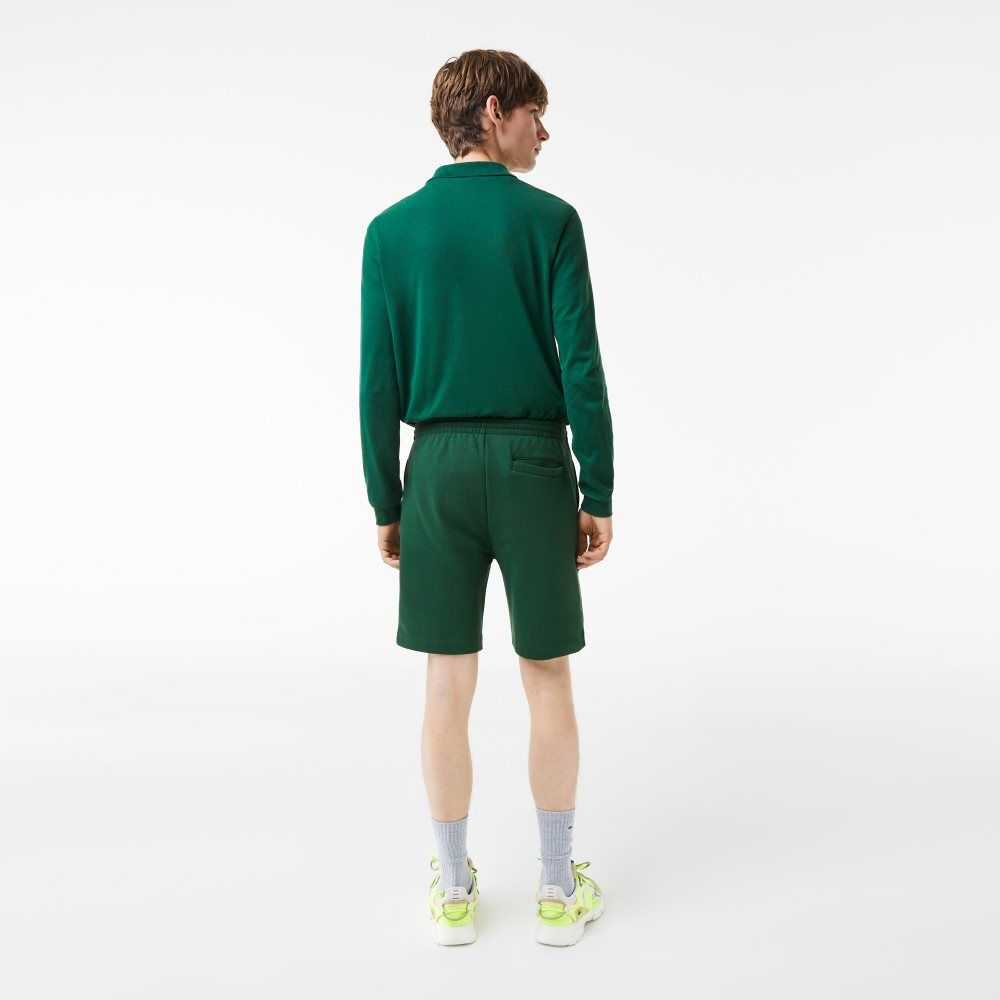 Lacoste Organic Brushed Cotton Fleece Shorts Green | KZI-926708