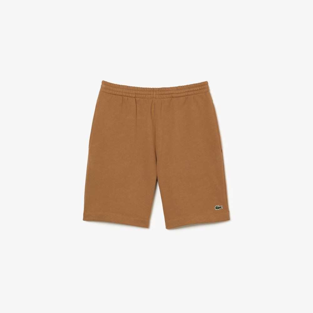 Lacoste Organic Brushed Cotton Fleece Shorts Brown | MQZ-120649