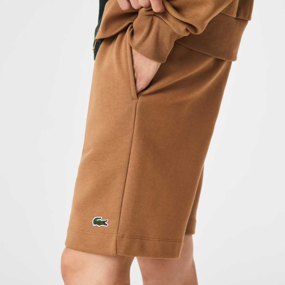 Lacoste Organic Brushed Cotton Fleece Shorts Brown | MQZ-120649