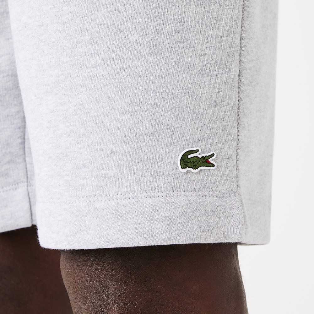 Lacoste Organic Brushed Cotton Fleece Shorts Grey Chine | NKU-371682