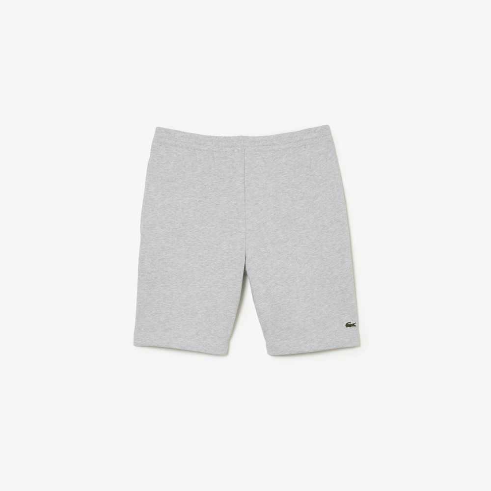 Lacoste Organic Brushed Cotton Fleece Shorts Grey Chine | NKU-371682