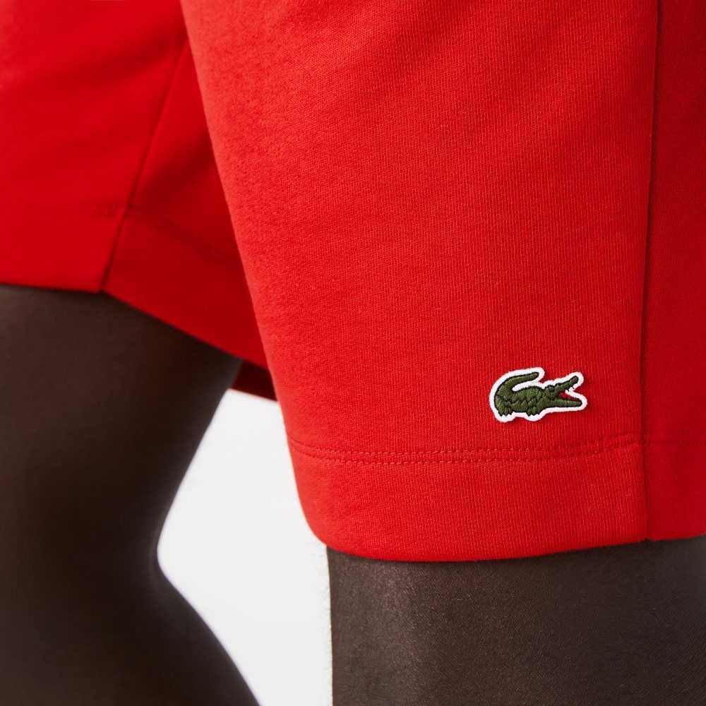 Lacoste Organic Brushed Cotton Fleece Shorts Red | OFU-063294