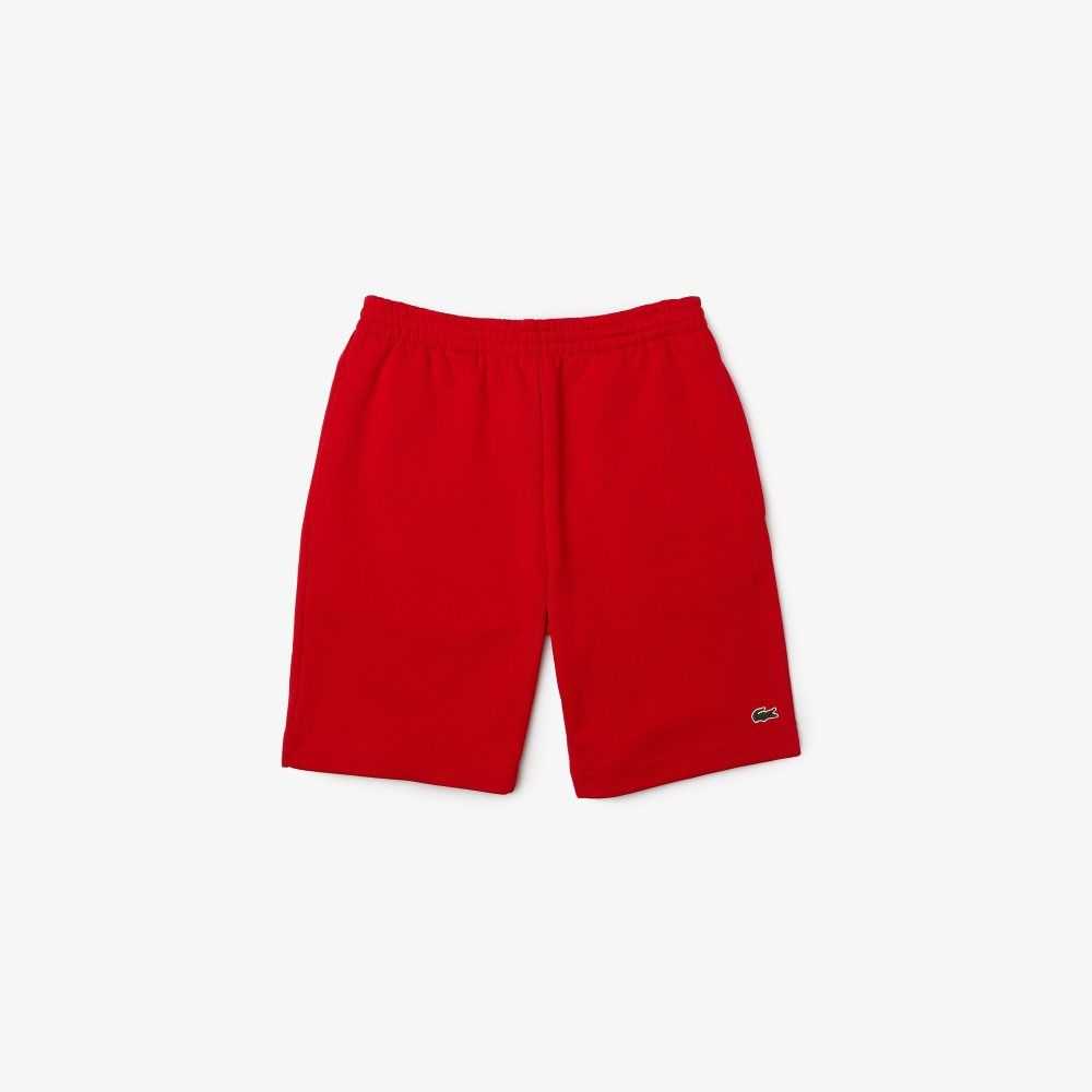 Lacoste Organic Brushed Cotton Fleece Shorts Red | OFU-063294