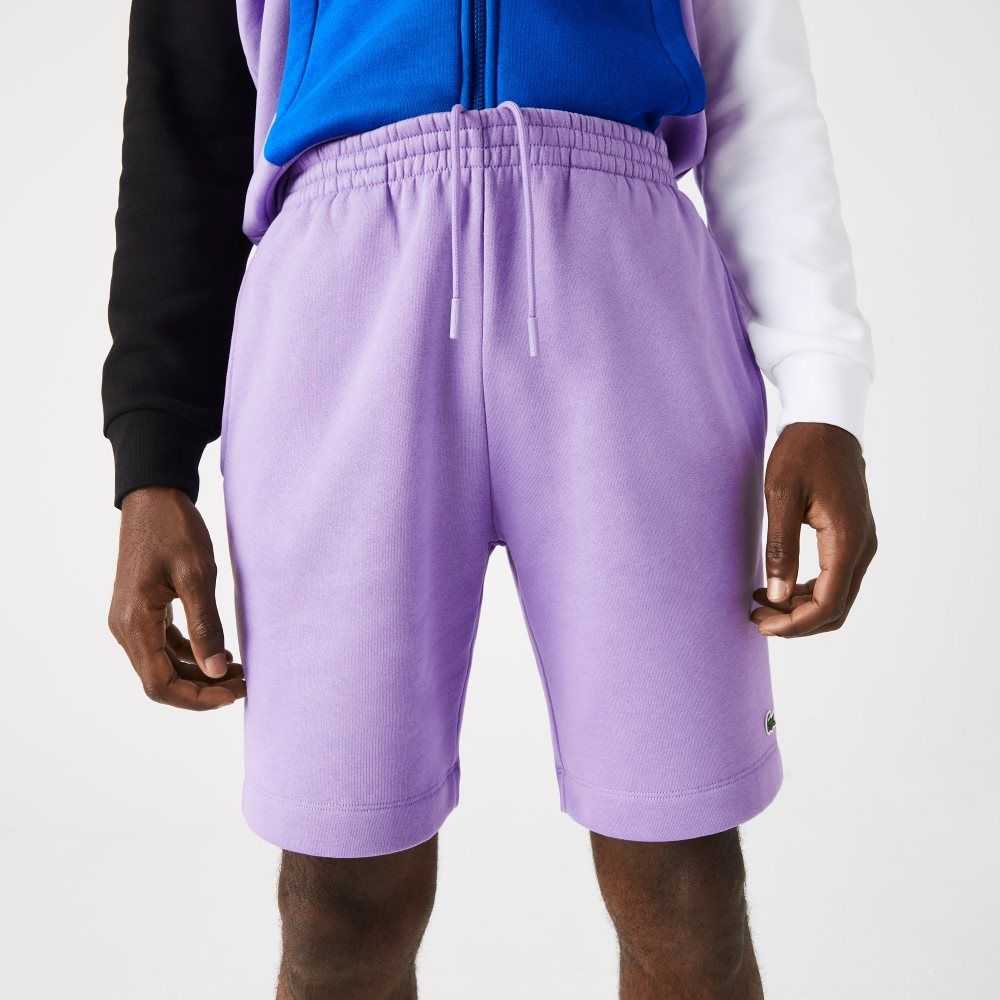 Lacoste Organic Brushed Cotton Fleece Shorts Purple | QFP-291340