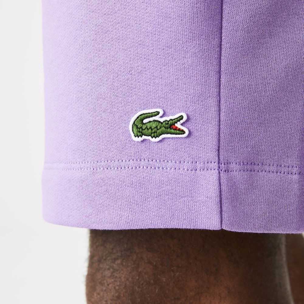 Lacoste Organic Brushed Cotton Fleece Shorts Purple | QFP-291340