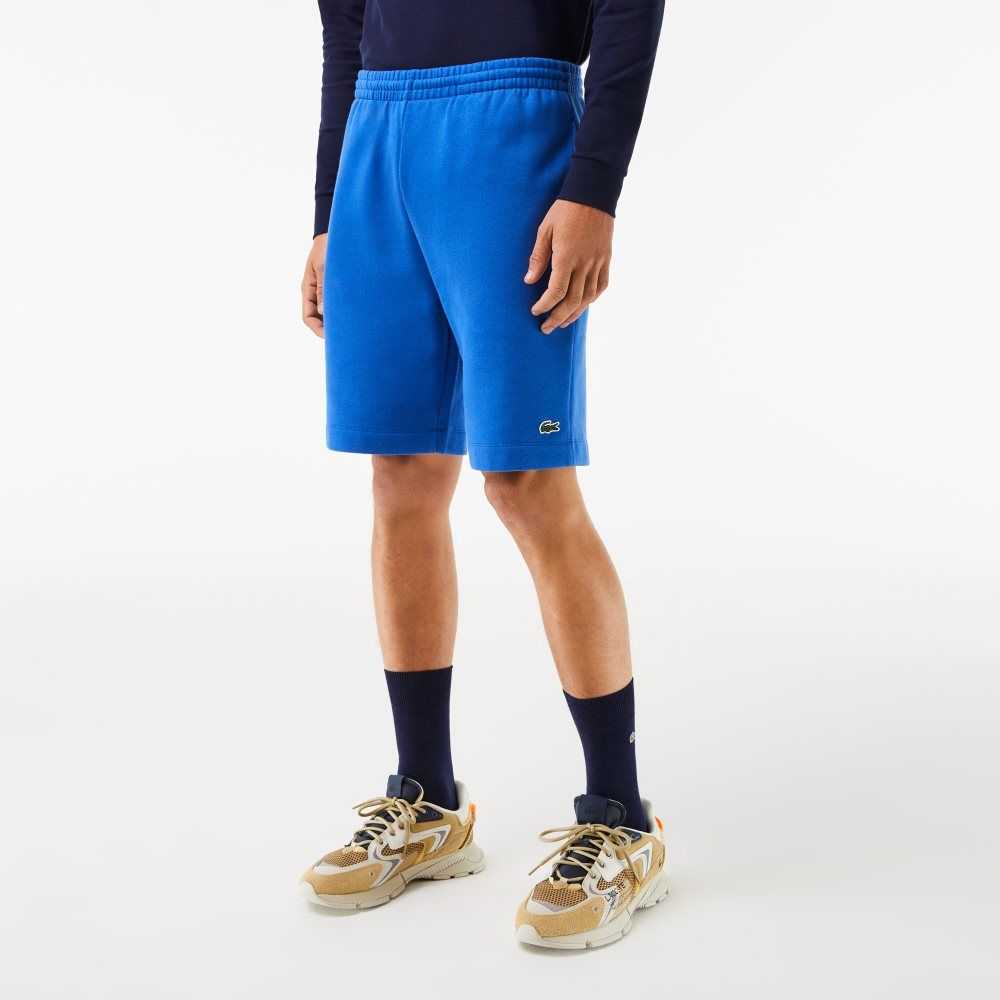 Lacoste Organic Brushed Cotton Fleece Shorts Blue | URF-827634