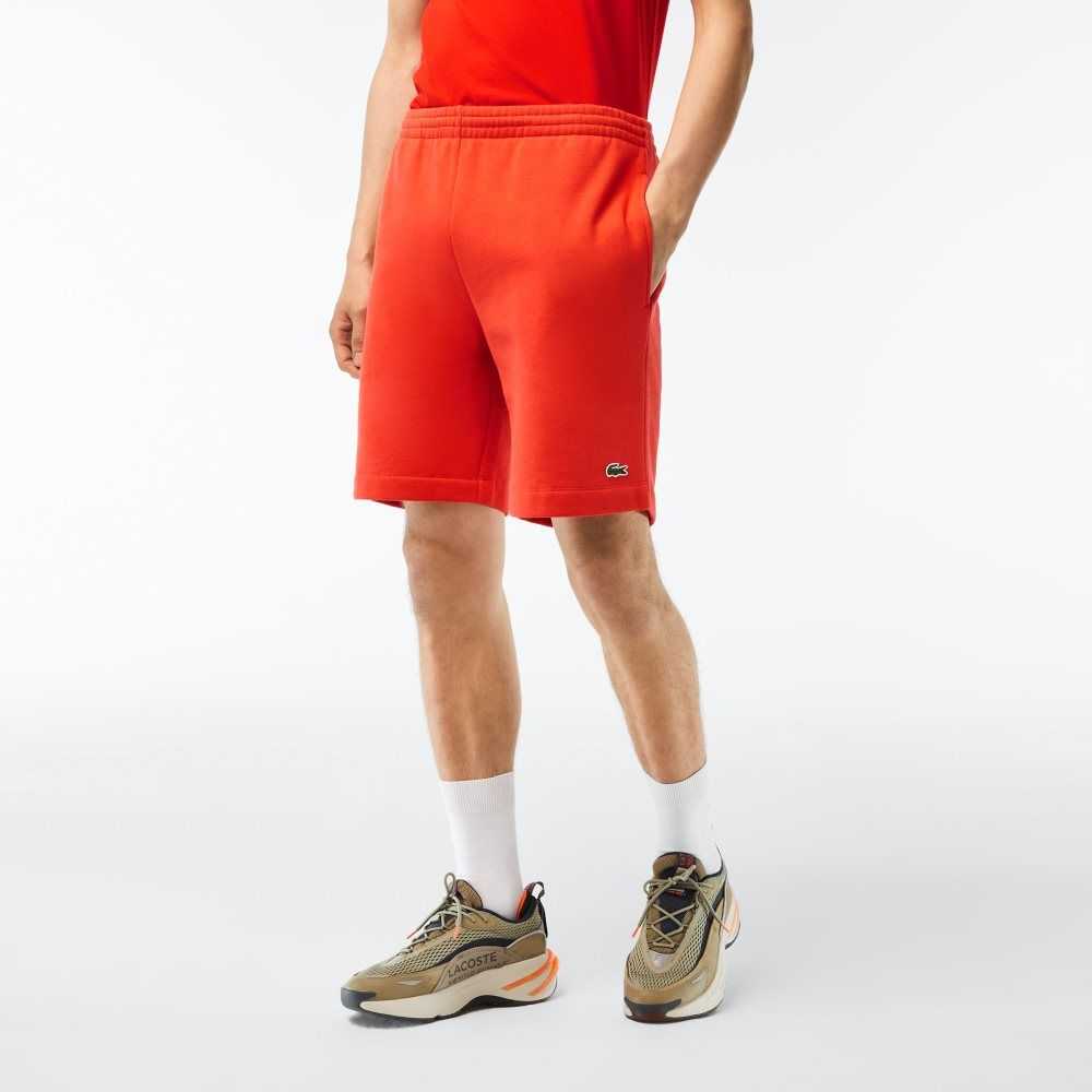 Lacoste Organic Brushed Cotton Fleece Shorts Orange | XUW-092456