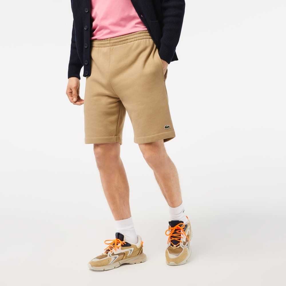 Lacoste Organic Brushed Cotton Fleece Shorts Beige | ZDE-085619