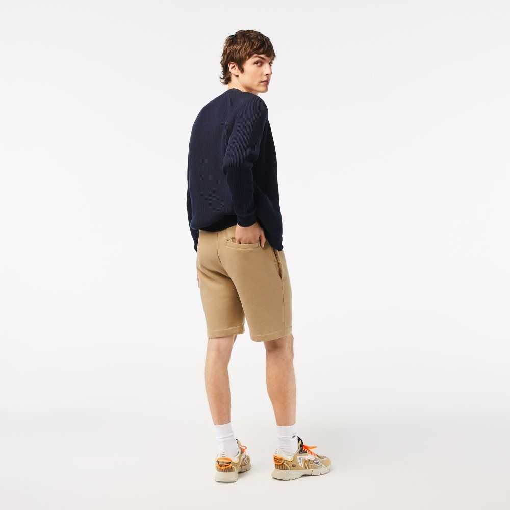 Lacoste Organic Brushed Cotton Fleece Shorts Beige | ZDE-085619