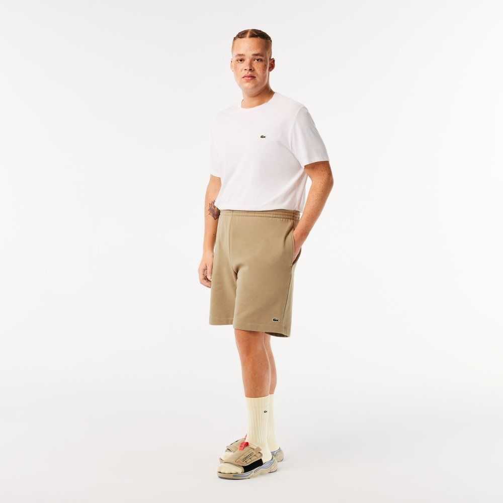 Lacoste Organic Brushed Cotton Fleece Shorts Beige | ZDE-085619