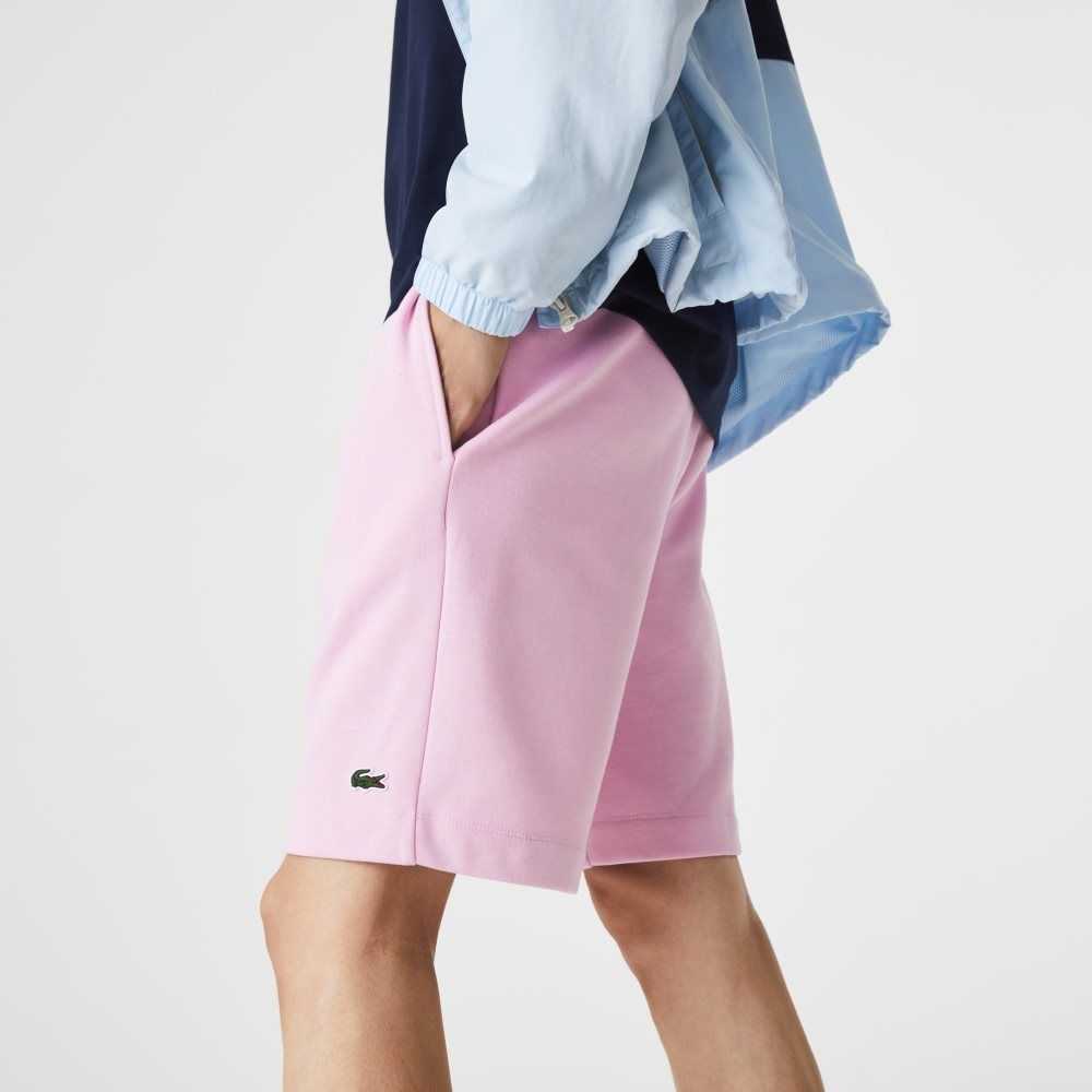 Lacoste Organic Brushed Cotton Fleece Shorts Pink | ZIN-847936