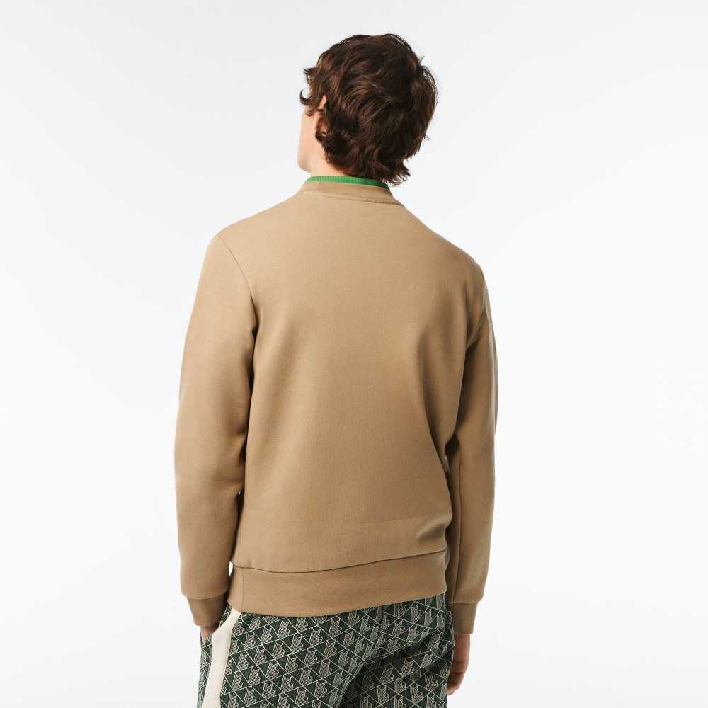 Lacoste Organic Brushed Cotton Sweatshirt Beige | CTO-251796