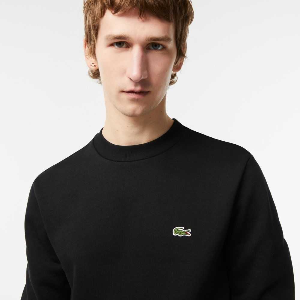 Lacoste Organic Brushed Cotton Sweatshirt Black | FPD-904815