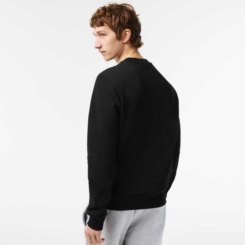 Lacoste Organic Brushed Cotton Sweatshirt Black | FPD-904815