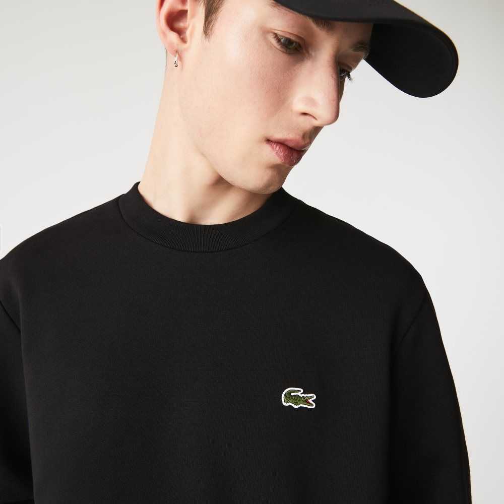 Lacoste Organic Brushed Cotton Sweatshirt Black | FPD-904815