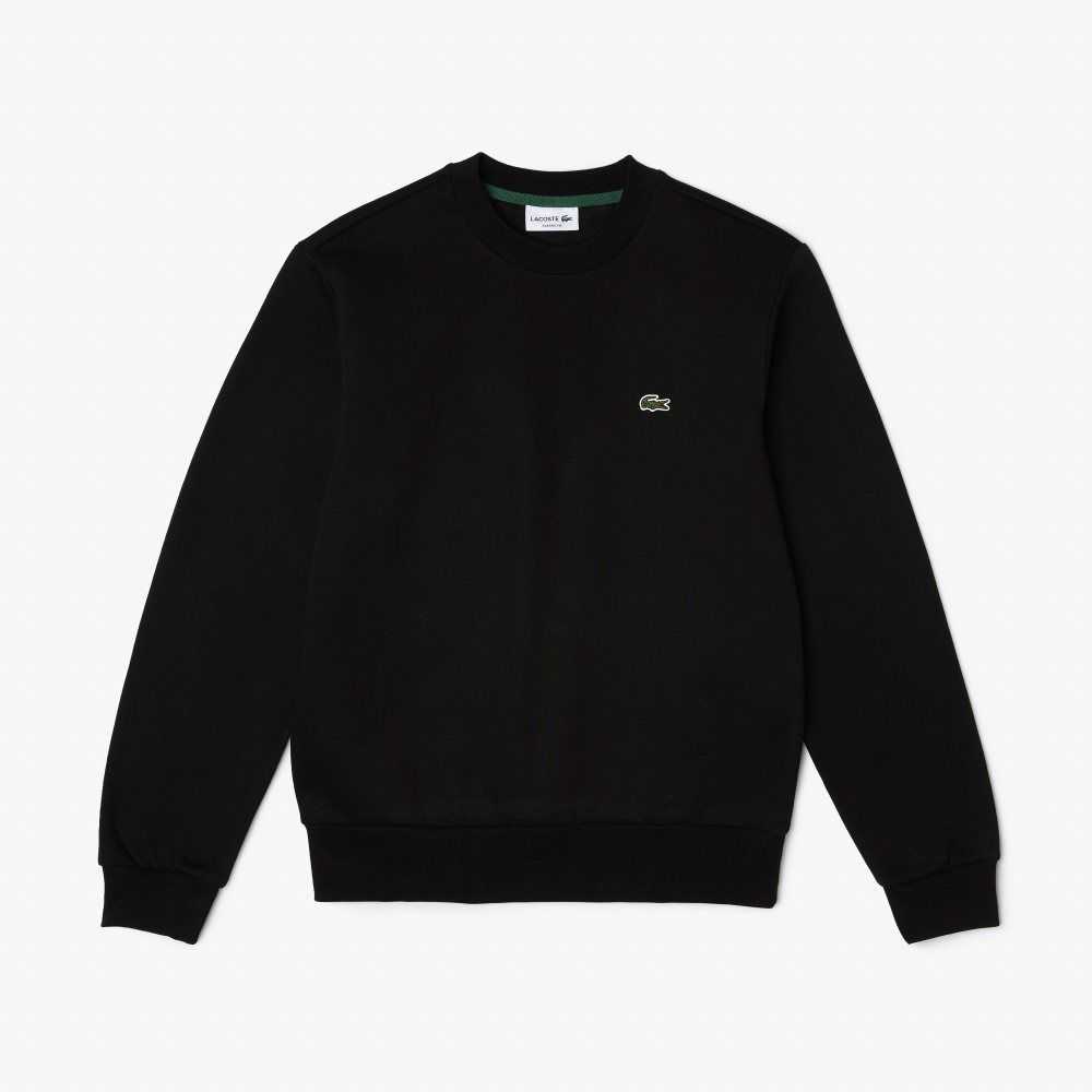 Lacoste Organic Brushed Cotton Sweatshirt Black | FPD-904815