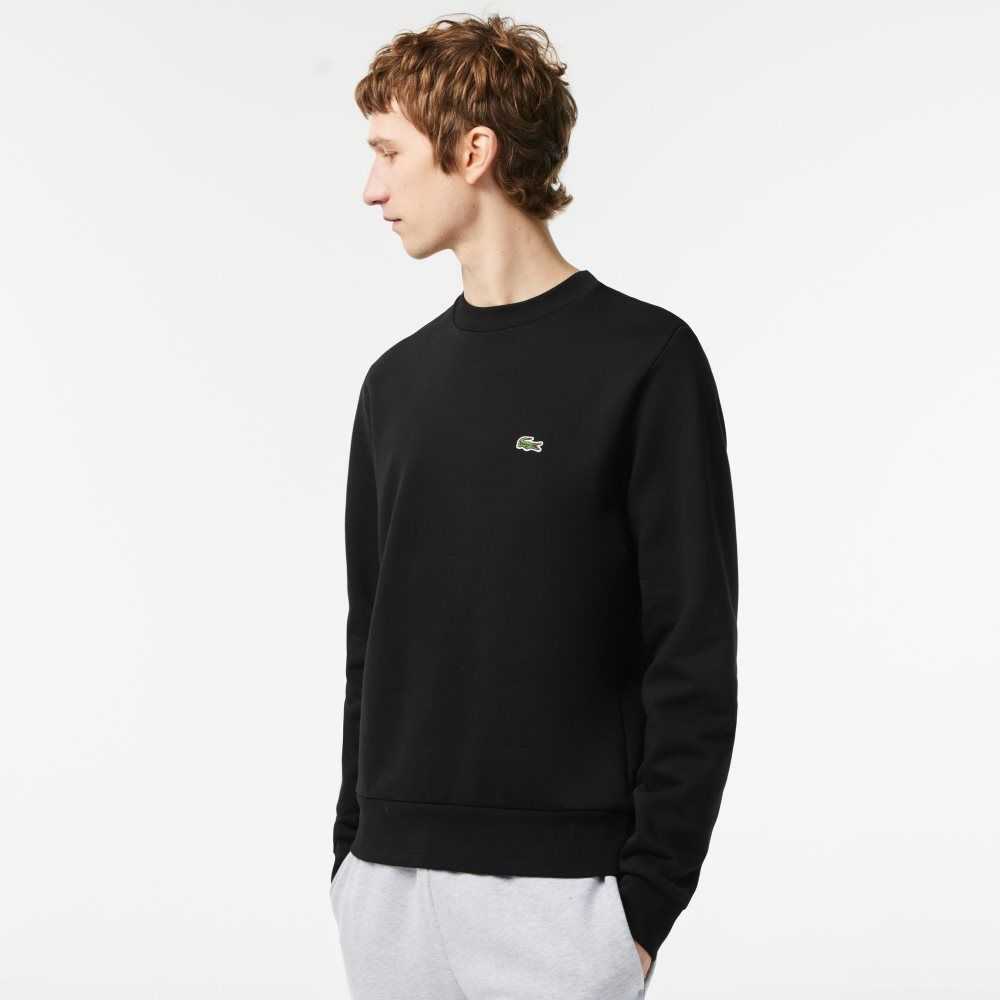 Lacoste Organic Brushed Cotton Sweatshirt Black | FPD-904815