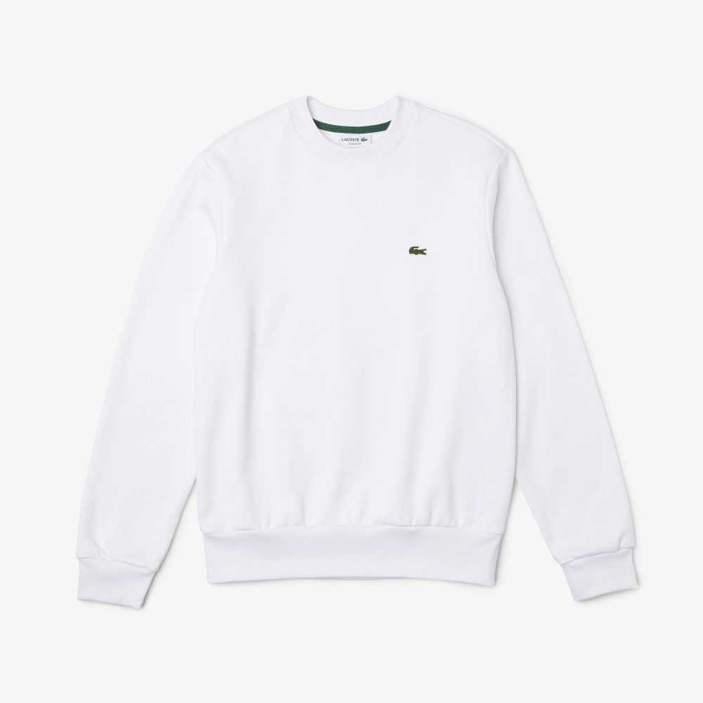 Lacoste Organic Brushed Cotton Sweatshirt White | FWE-814902