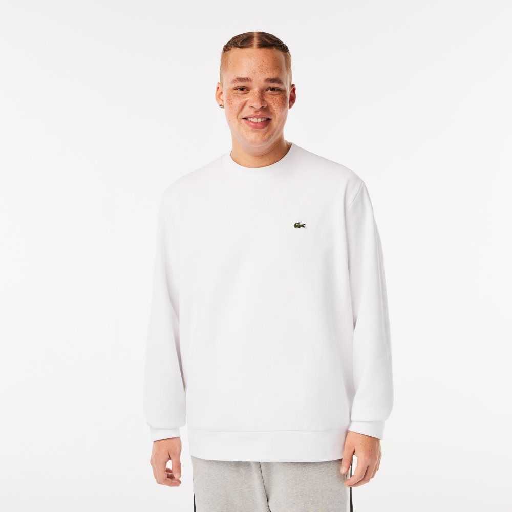 Lacoste Organic Brushed Cotton Sweatshirt White | FWE-814902