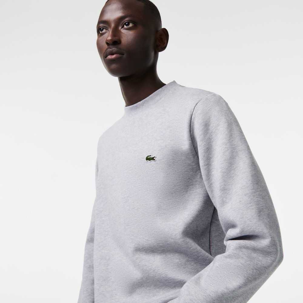 Lacoste Organic Brushed Cotton Sweatshirt Grey Chine | MBK-309481