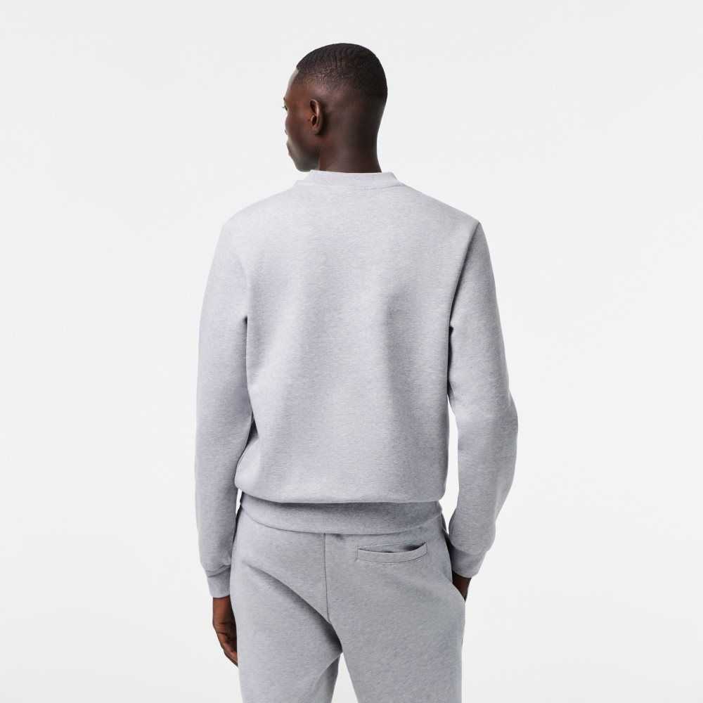 Lacoste Organic Brushed Cotton Sweatshirt Grey Chine | MBK-309481