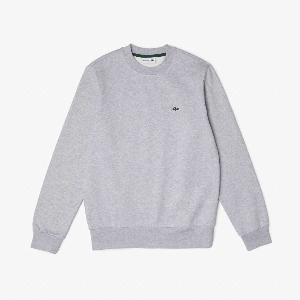 Lacoste Organic Brushed Cotton Sweatshirt Grey Chine | MBK-309481