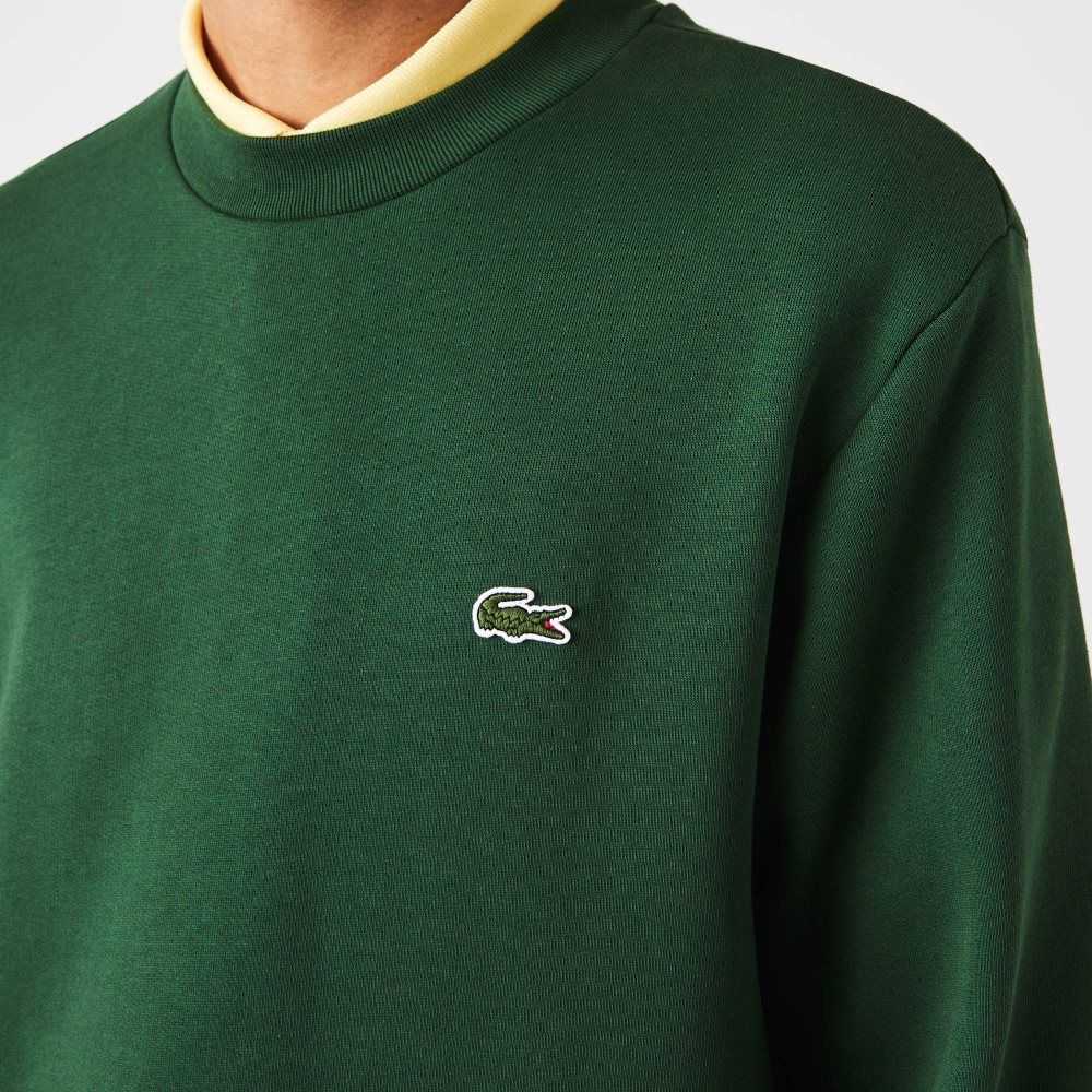 Lacoste Organic Brushed Cotton Sweatshirt Green | OCA-751423